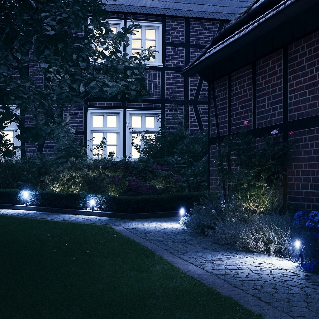 Set 4 proiectoare solare Maralago, lumina rece/alba 6000K