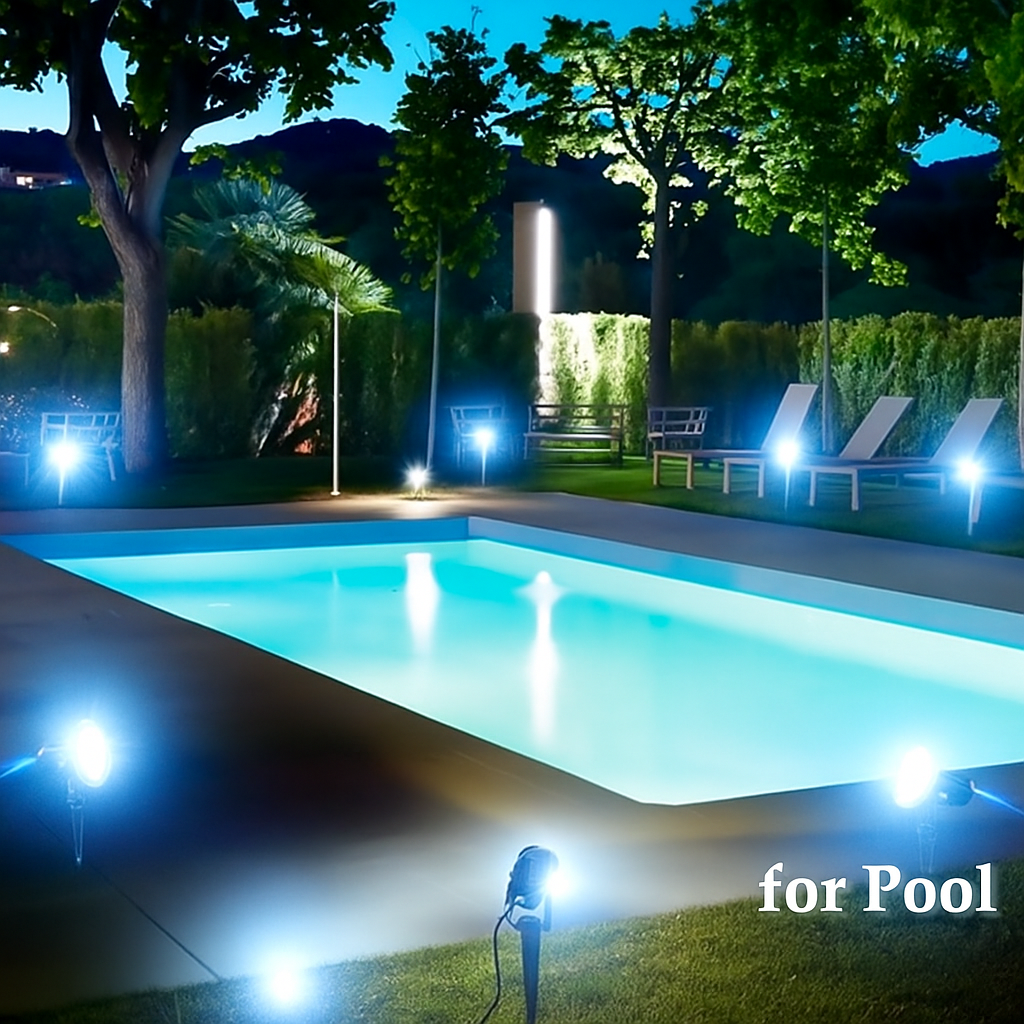 Set 4 proiectoare solare Maralago, lumina rece/alba 6000K