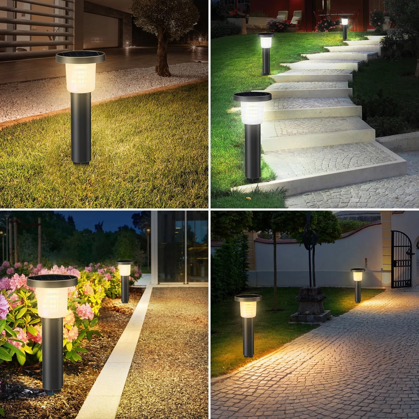 Set 2 stalpi solari Giza cu lumina calda