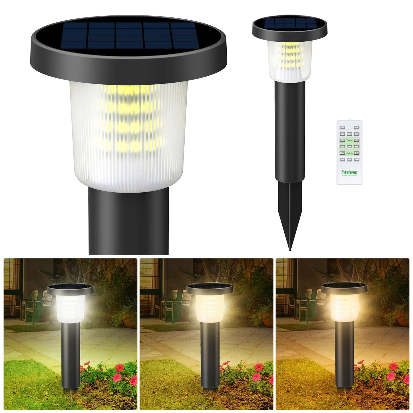 Set 2 stalpi solari Giza cu lumina calda