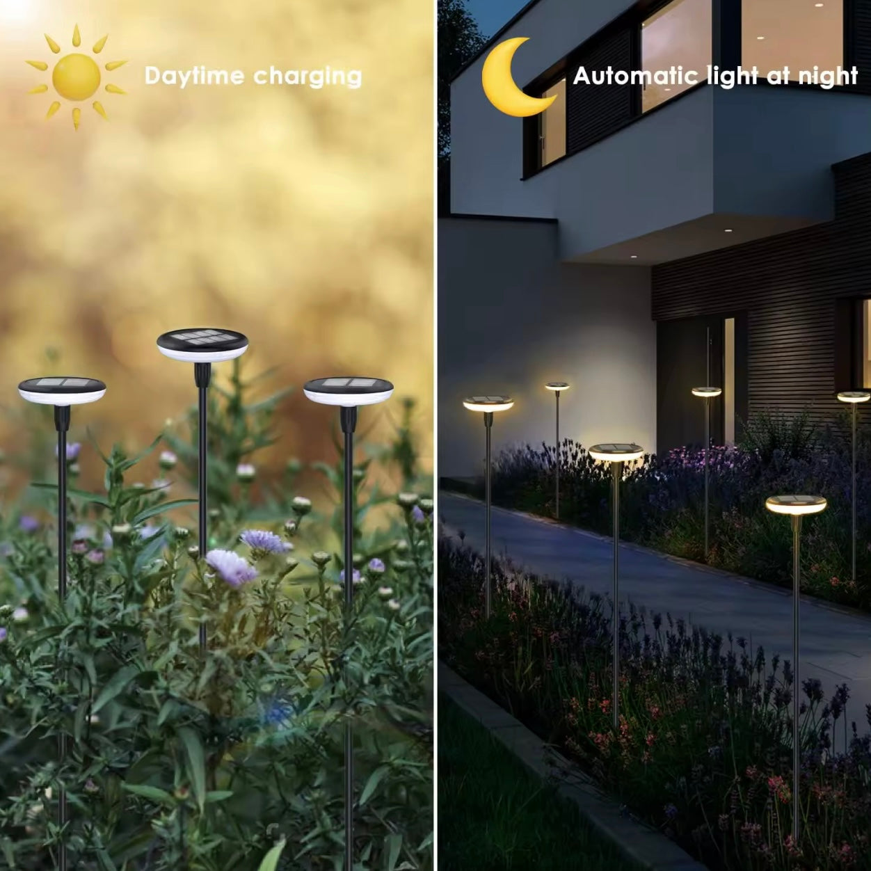 Set 4 lampi solare de exterior Nabucco cu lumina calda 3000K