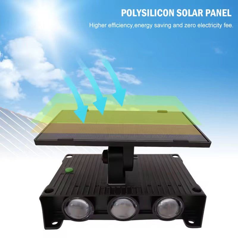 Proiector solar de perete Pilar pentru iluminat la exterior RGB
