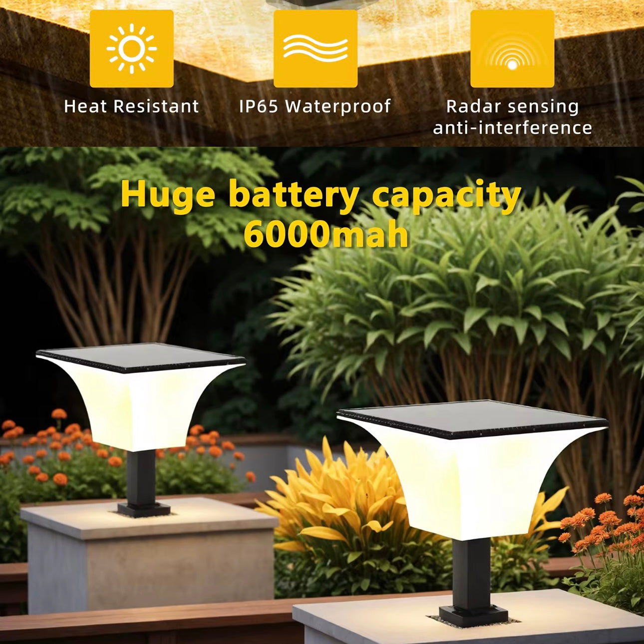 Stalp solar Cayo cu lumina alba 5500K