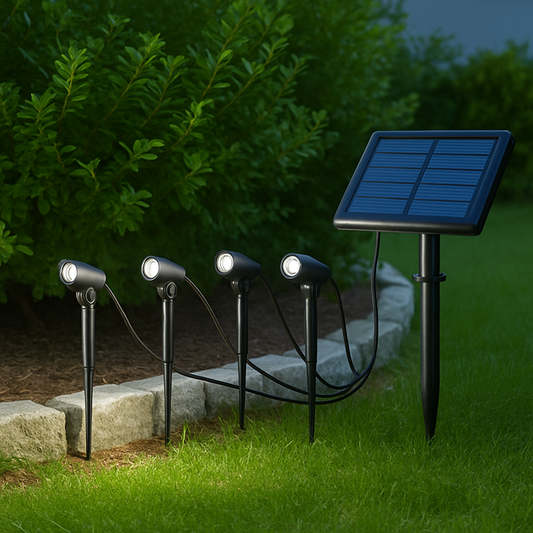 Set 4 proiectoare solare Maralago, lumina rece/alba 6000K