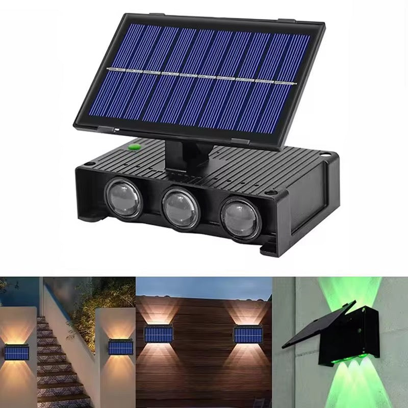 Proiector solar de perete Pilar pentru iluminat la exterior RGB
