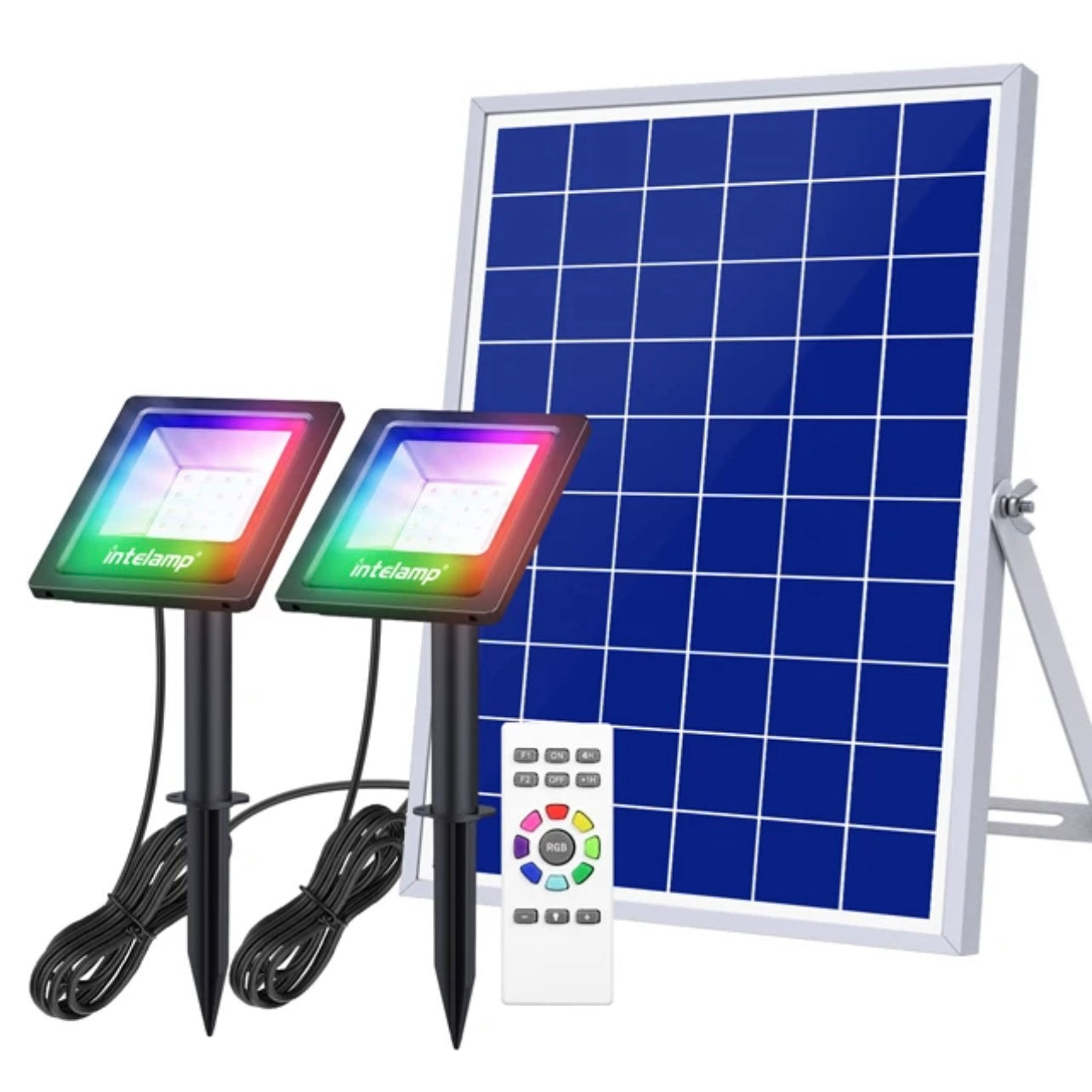 Set 2 proiectoare solare RGB Kanifushi